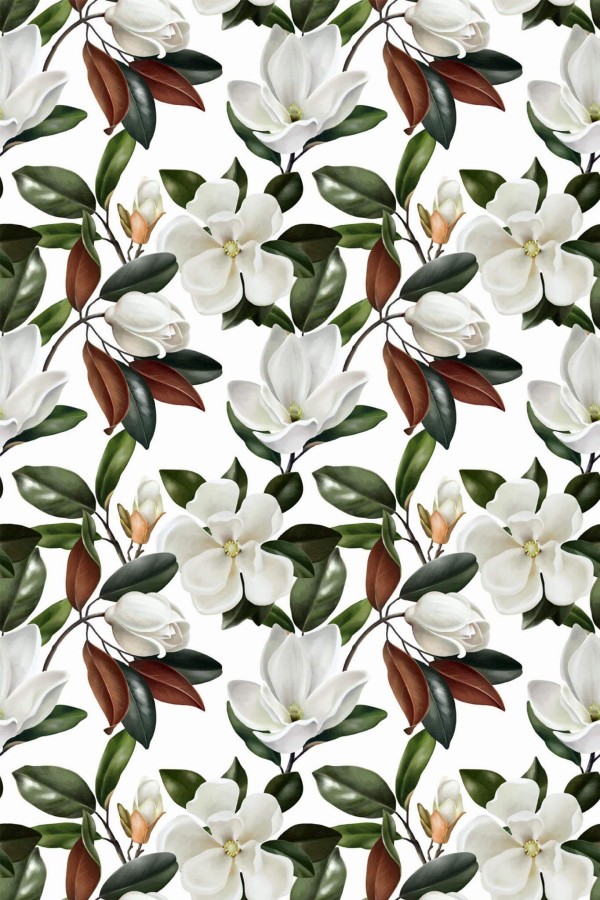 Pattern repeat of Magnolia removable wallpaper design