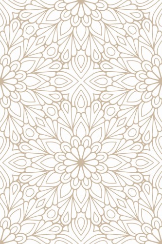 Pattern repeat of Mandala flower removable wallpaper design
