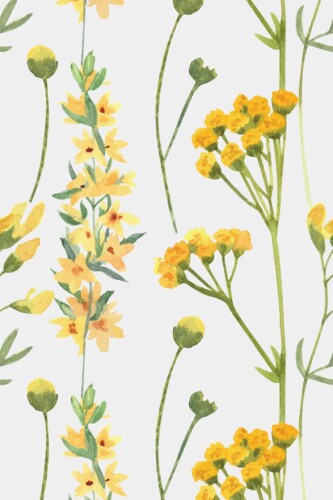 Pattern repeat of Meadow Muse removable wallpaper design