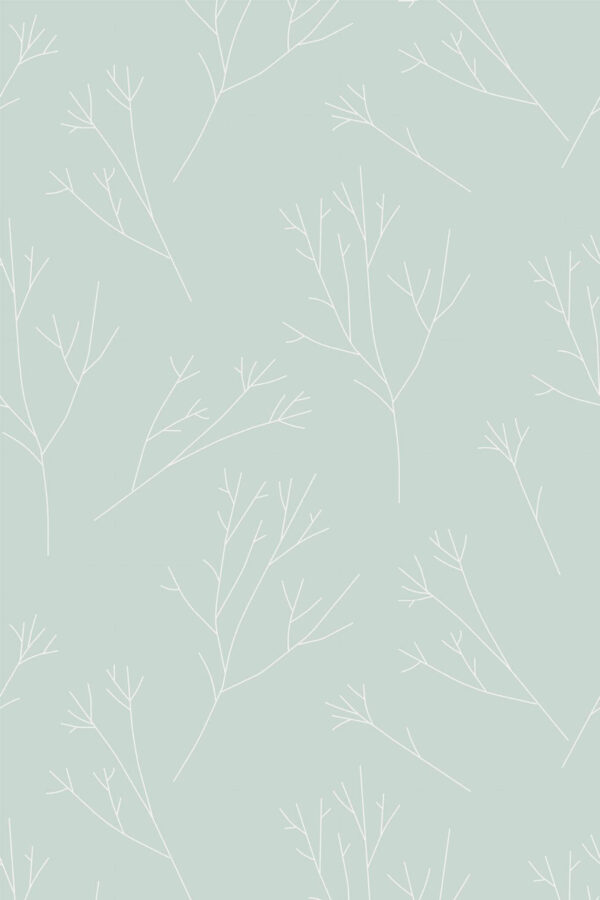 Pattern repeat of Minimalist branch removable wallpaper design