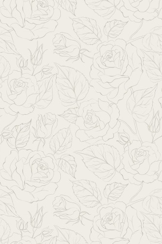 Pattern repeat of Minimalist rose removable wallpaper design