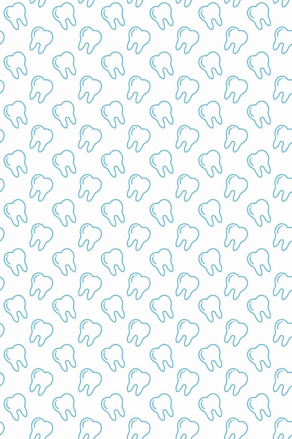 Pattern repeat of Minimalist teeth removable wallpaper design