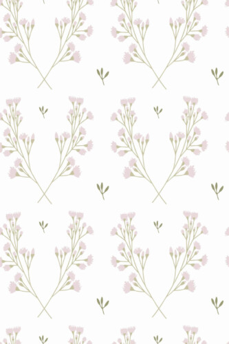 Pattern repeat of Minimalist wildflower removable wallpaper design