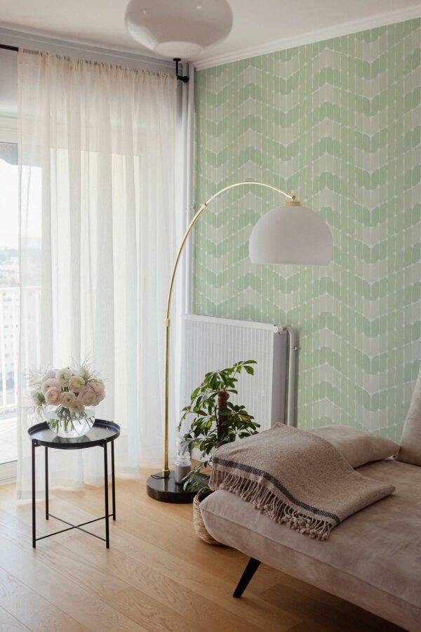Fancy Walls Minty Paintstrokes Green Simple removable wallpaper