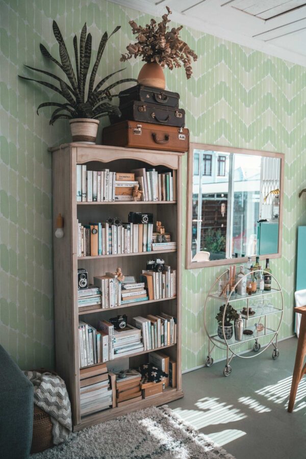 Fancy Walls Minty Paintstrokes Green Simple self-adhesive wallpaper