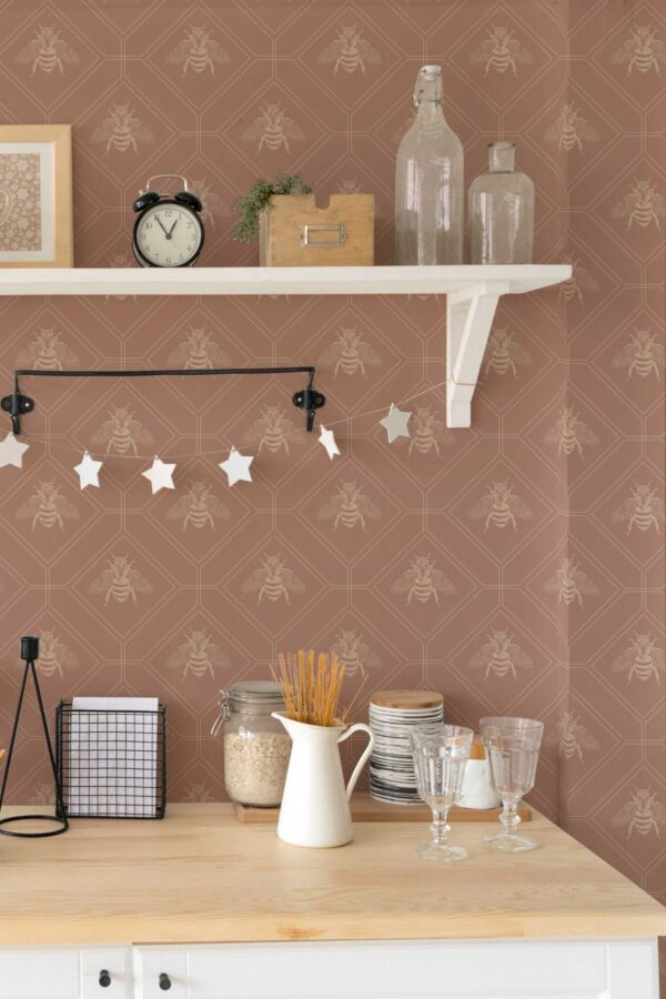 Fancy Walls Brown Bee removable wallpaper