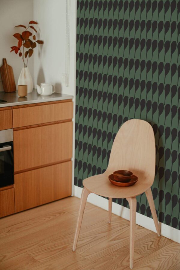 Boho style kitchen decorated with Modern bathroom peel and stick wallpaper