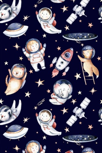 Pattern repeat of Modern space removable wallpaper design