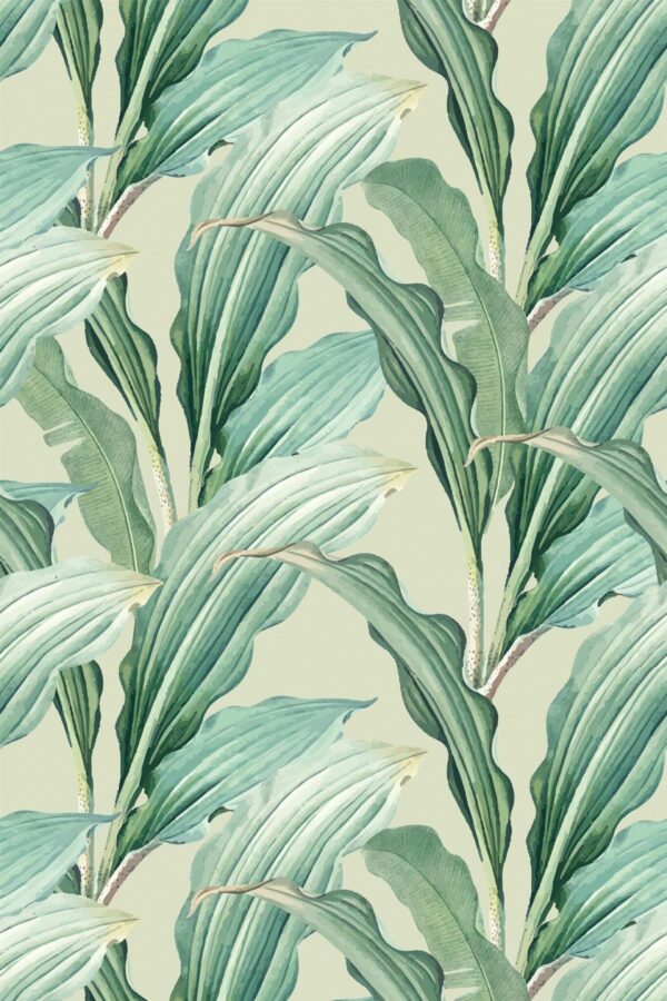 Pattern repeat of Modern tropical leaf removable wallpaper design
