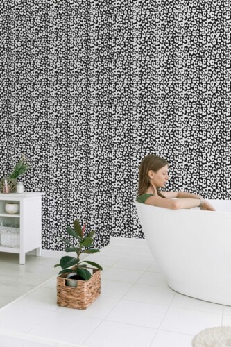 Fancy Walls Monochromatic Leopard self-adhesive wallpaper
