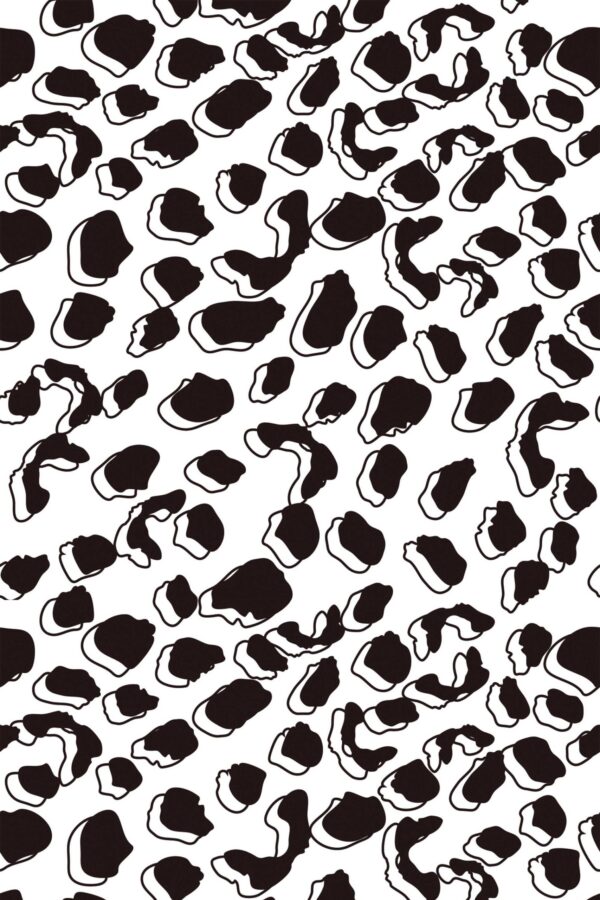 Fancy Walls Monochrome Handdrawn Cheetah Print Black White Vibrant traditional wallpaper