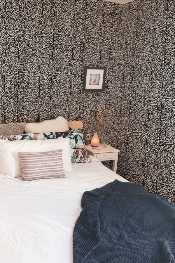 Fancy Walls Monochrome Leopard Black and White Bold removable wallpaper