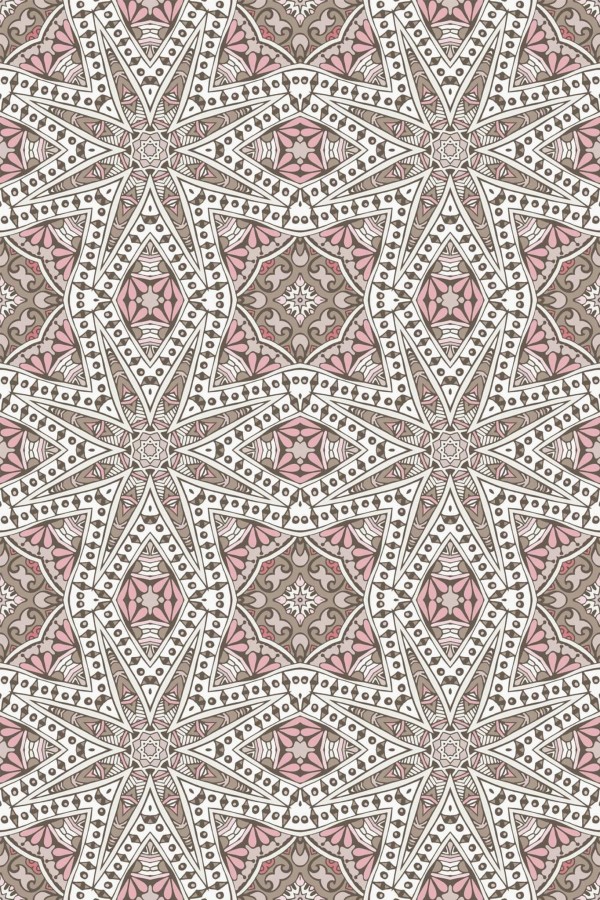 Pattern repeat of Moroccan geometric removable wallpaper design