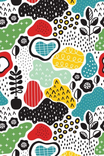 Pattern repeat of Multicolor abstract design removable wallpaper design