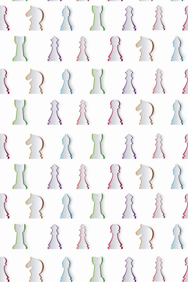 Pattern repeat of Multicolor chess abstract removable wallpaper design