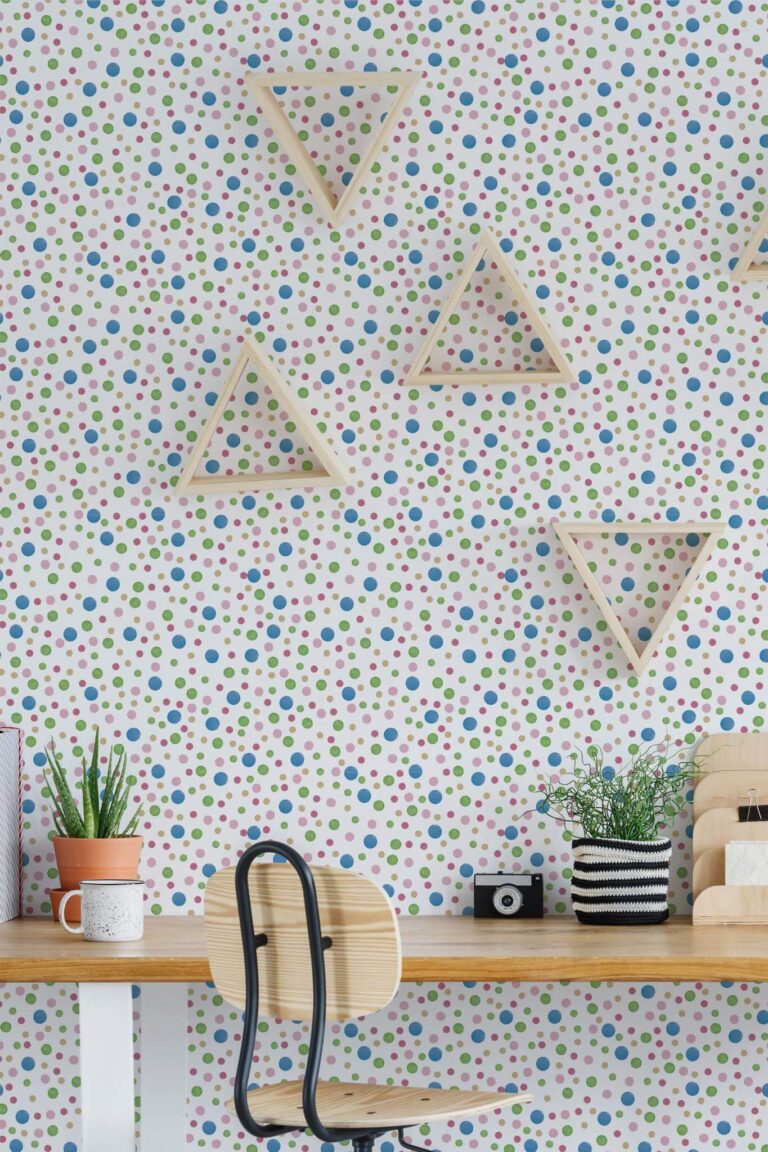 Rainbow dots Peel and Stick Wallpaper or Non-Pasted