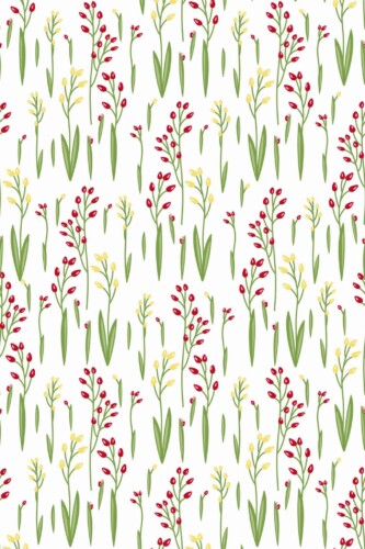 Pattern repeat of Multicolor floral pattern removable wallpaper design