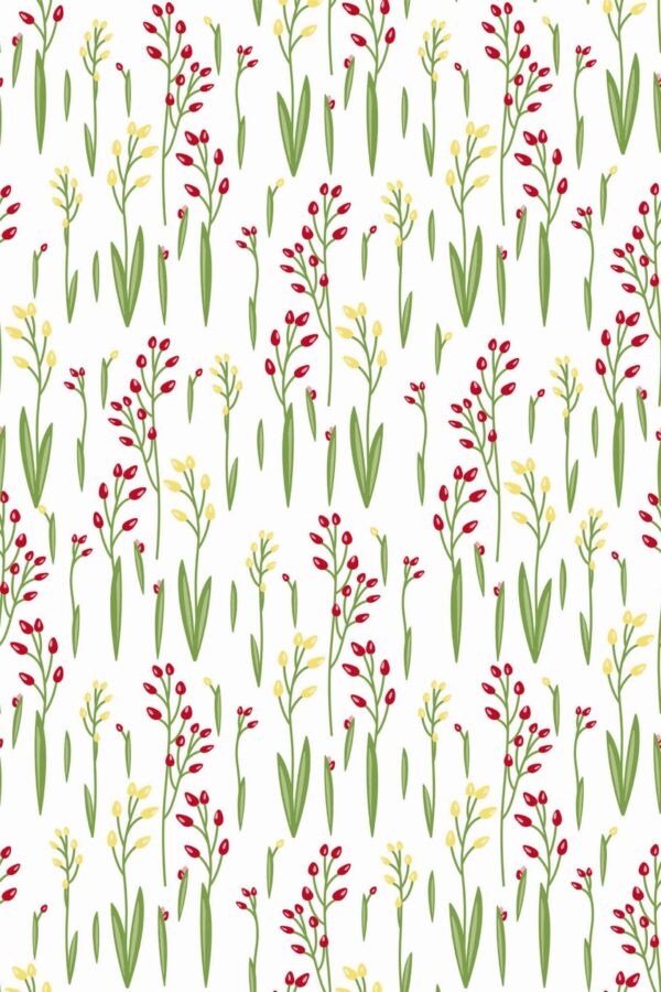Pattern repeat of Multicolor floral pattern removable wallpaper design