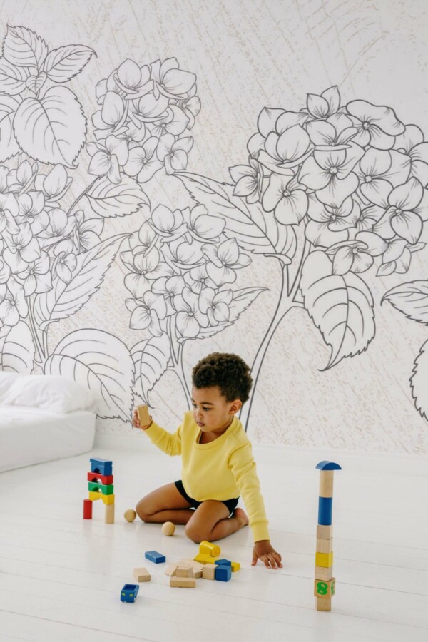 Light Floral design wall mural peel and stick by Fancy Walls