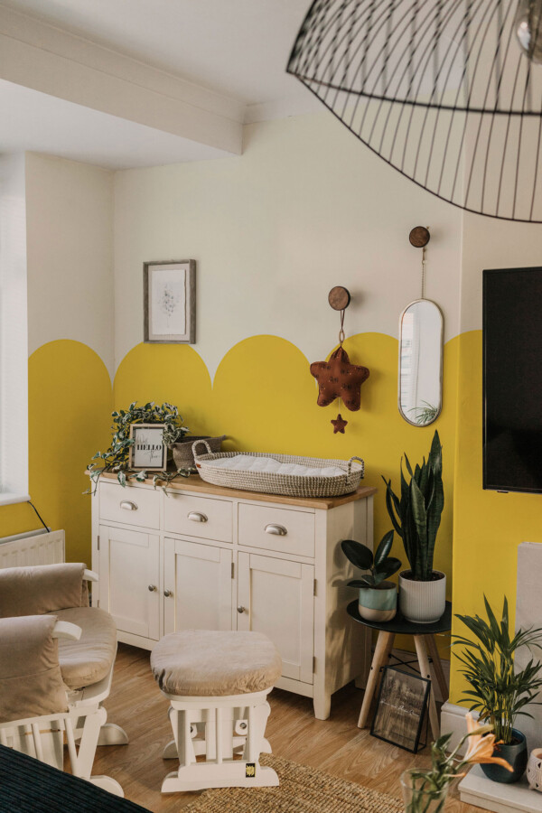 Rhythmic Yellow Geometry Wall Mural, murals for walls by Fancy Walls