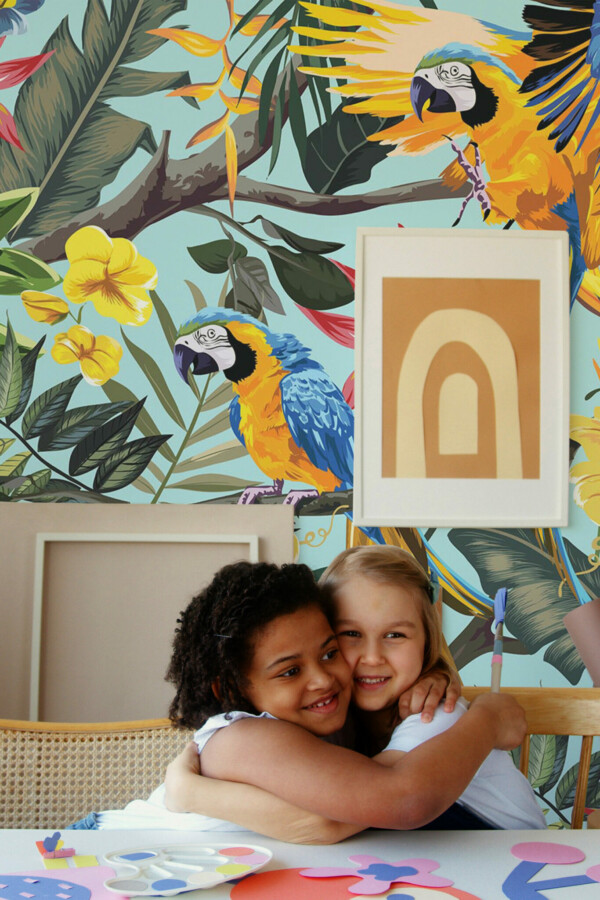Mural for wall depicting Colorful Bliss Tropical Maximalist by Fancy Walls