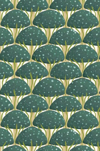 Fancy Walls Mushrooms Green Calm traditional wallpaper