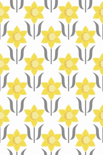 Pattern repeat of Narcissus Art Nouveau removable wallpaper design