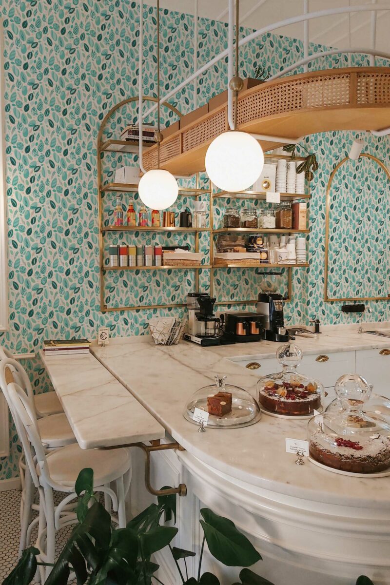Fancy Walls peel and stick wallpaper in nautical blue for kitchen