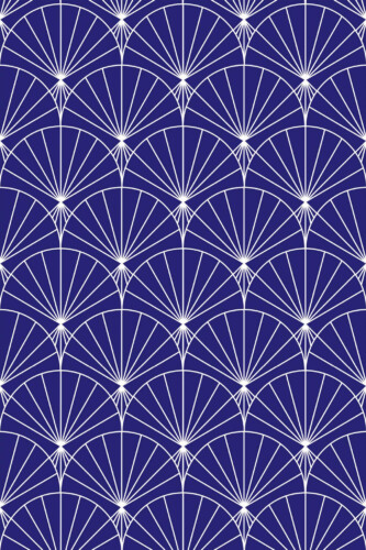 Pattern repeat of Navy Art Deco removable wallpaper design