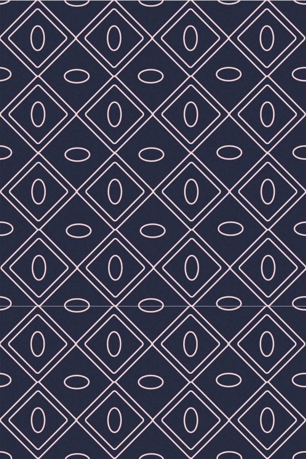 Pattern repeat of Navy blue geometric removable wallpaper design