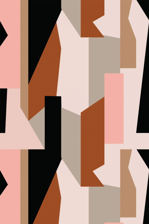 Pattern repeat of Neutral abstract removable wallpaper design