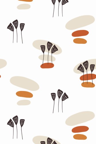 Pattern repeat of Neutral boho removable wallpaper design