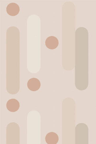 Pattern repeat of Neutral geometric removable wallpaper design