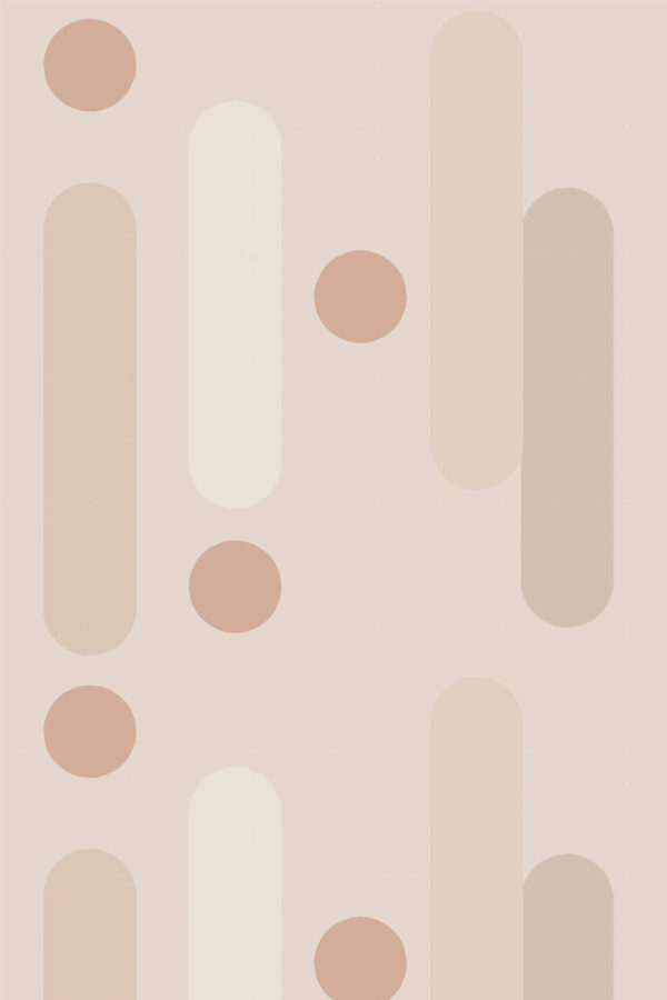 Pattern repeat of Neutral geometric removable wallpaper design