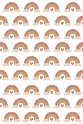 Pattern repeat of Neutral rainbow removable wallpaper design