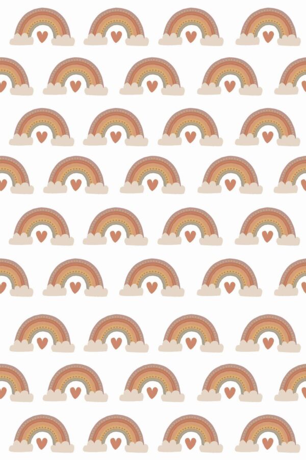 Pattern repeat of Neutral rainbow removable wallpaper design