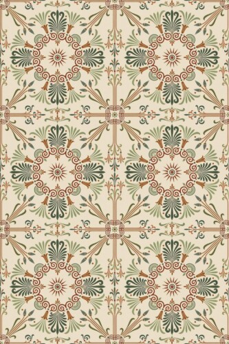 Pattern repeat of Neutral vintage tile removable wallpaper design