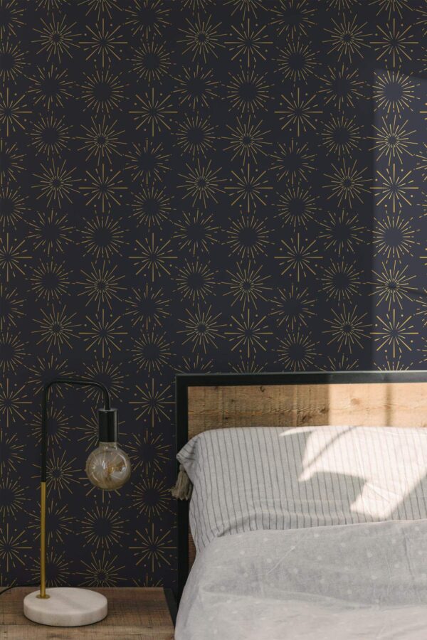 Minimal modern style bedroom decorated with New year peel and stick wallpaper