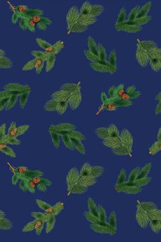 Removable wallpaper featuring blue Christmas pines by Fancy Walls