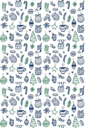 Fancy Walls removable wallpaper featuring green and blue Christmas design