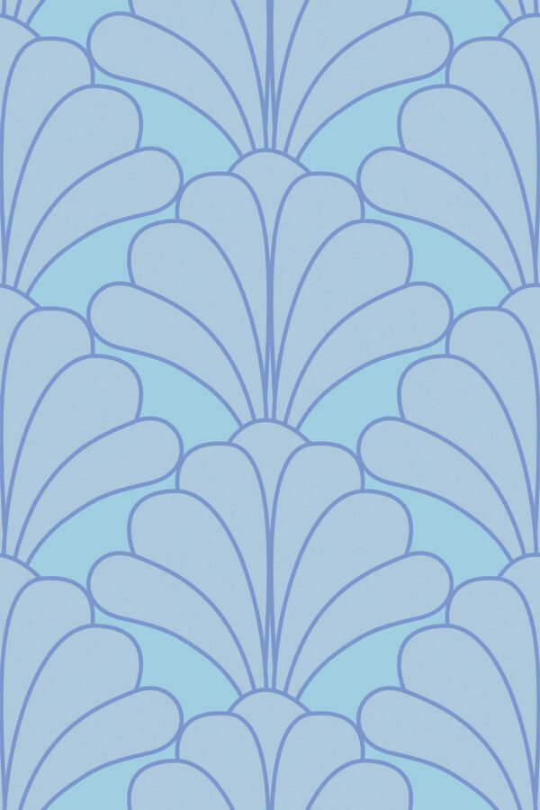 Refined Blue Floral Wallpaper