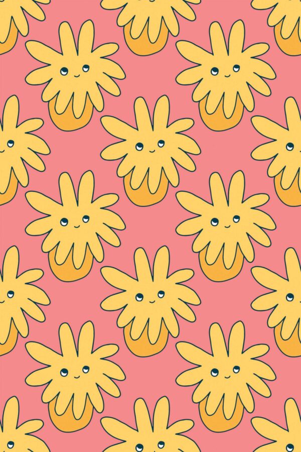 Fancy Walls peel and stick wallpaper with Fun Funky Pink design
