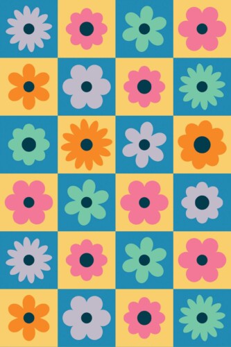 Colorful Retro Checks self-adhesive wallpaper by Fancy Walls