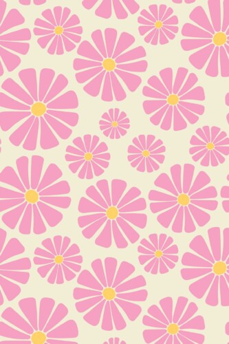 Unpasted wallpaper with Daisy Blush pattern by Fancy Walls