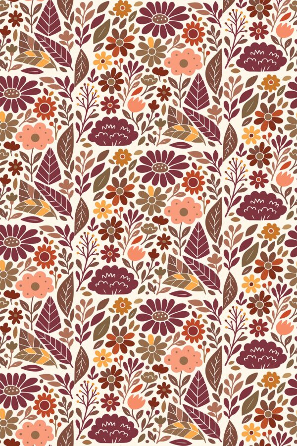 Burgundy Petal Harmony Wallpaper