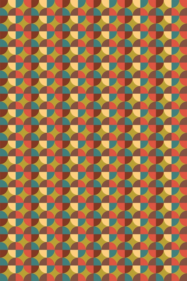 Orange Retro Circles Wallpaper