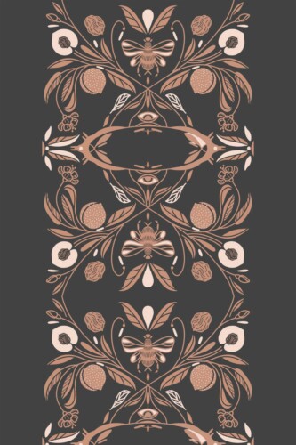Traditional wallpaper in Vintage Noveau Harmony theme from Fancy Walls