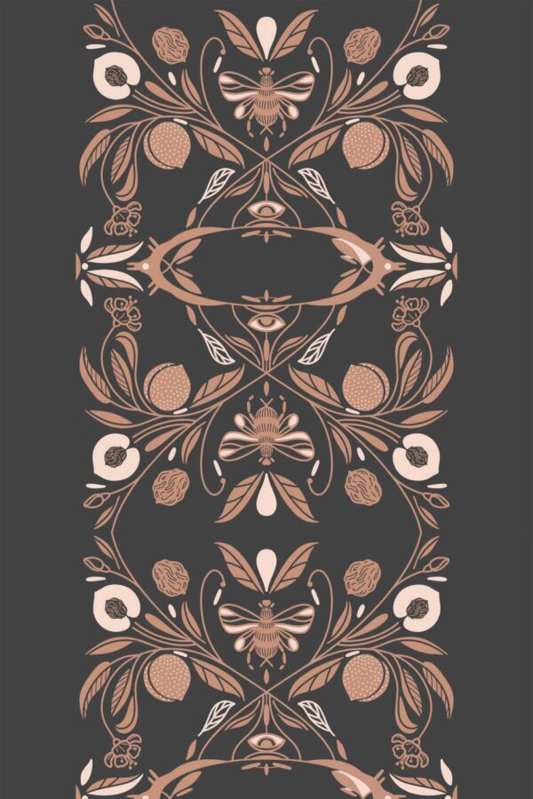 Traditional wallpaper in Vintage Noveau Harmony theme from Fancy Walls