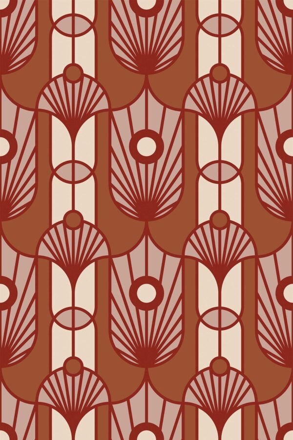 Terracotta Art Deco Wallpaper