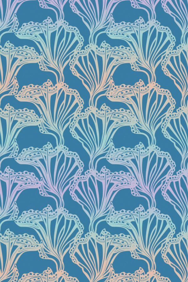 Unpasted Abstract Gradient Nautical blue wallpaper by Fancy Walls.